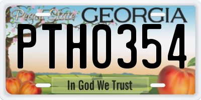 GA license plate PTH0354