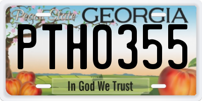 GA license plate PTH0355