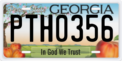 GA license plate PTH0356