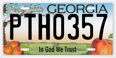 GA license plate PTH0357