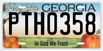 GA license plate PTH0358