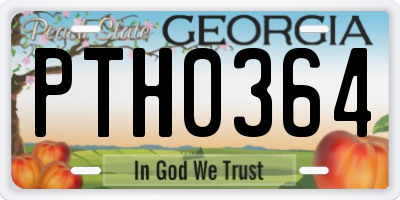 GA license plate PTH0364