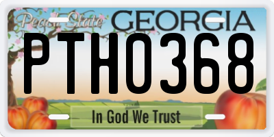 GA license plate PTH0368