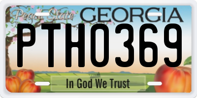GA license plate PTH0369