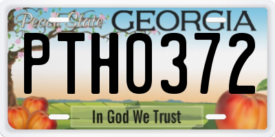GA license plate PTH0372