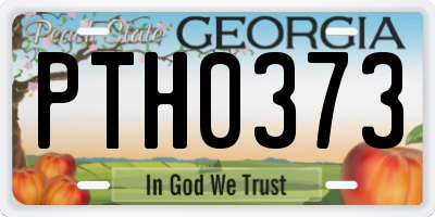 GA license plate PTH0373