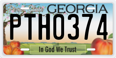 GA license plate PTH0374