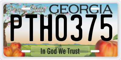 GA license plate PTH0375