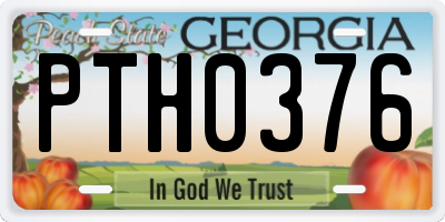 GA license plate PTH0376
