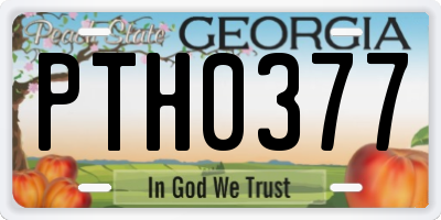 GA license plate PTH0377