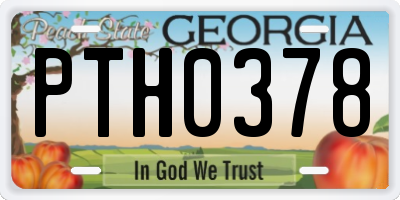 GA license plate PTH0378