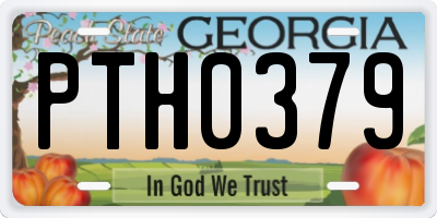 GA license plate PTH0379