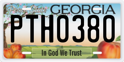 GA license plate PTH0380