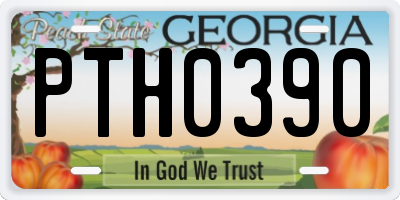 GA license plate PTH0390