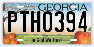 GA license plate PTH0394