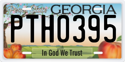 GA license plate PTH0395