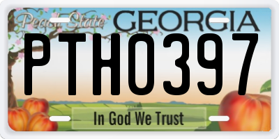 GA license plate PTH0397