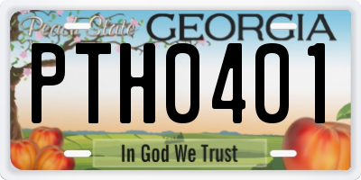 GA license plate PTH0401