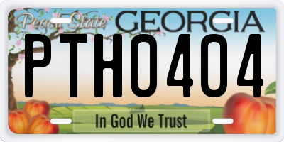 GA license plate PTH0404