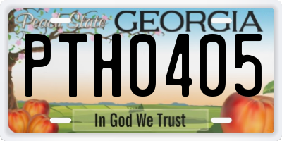 GA license plate PTH0405