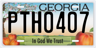 GA license plate PTH0407