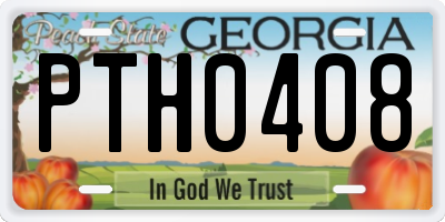 GA license plate PTH0408