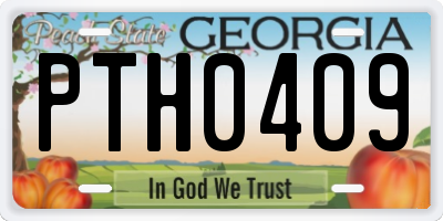 GA license plate PTH0409