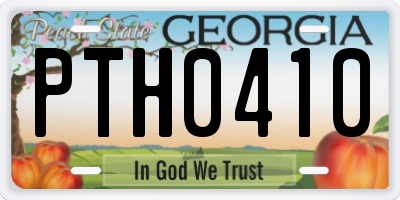 GA license plate PTH0410