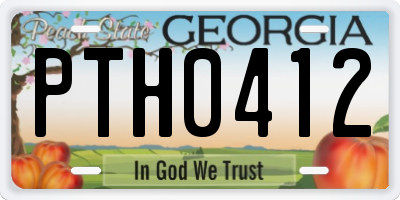 GA license plate PTH0412