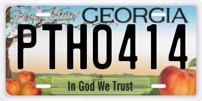 GA license plate PTH0414
