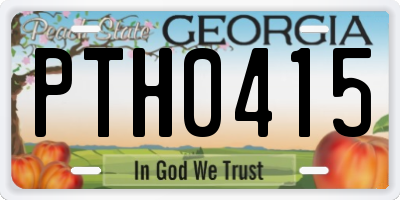 GA license plate PTH0415