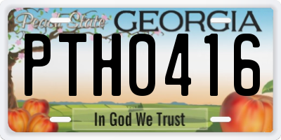GA license plate PTH0416
