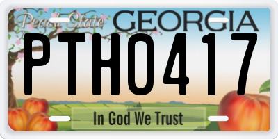 GA license plate PTH0417