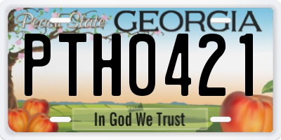 GA license plate PTH0421