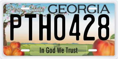 GA license plate PTH0428