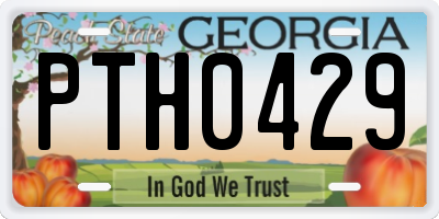 GA license plate PTH0429