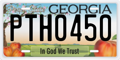 GA license plate PTH0450