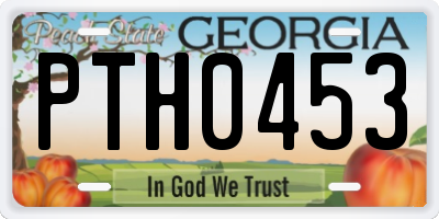 GA license plate PTH0453