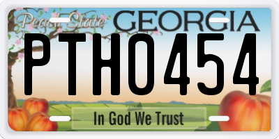 GA license plate PTH0454
