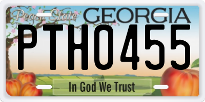 GA license plate PTH0455