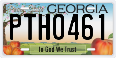 GA license plate PTH0461