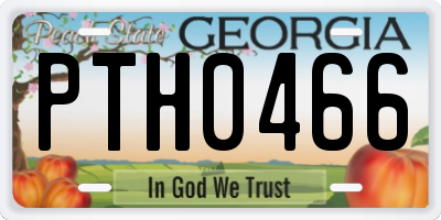 GA license plate PTH0466