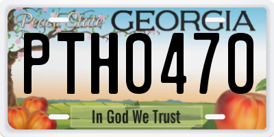 GA license plate PTH0470