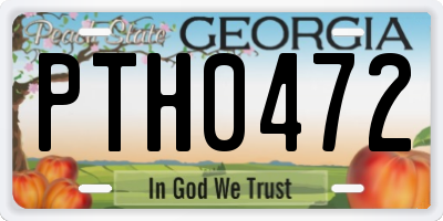 GA license plate PTH0472