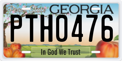 GA license plate PTH0476