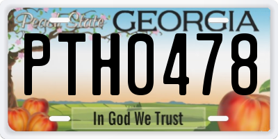 GA license plate PTH0478