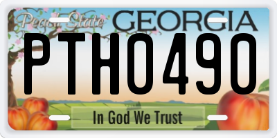 GA license plate PTH0490