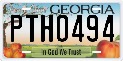 GA license plate PTH0494