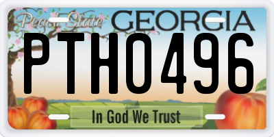 GA license plate PTH0496
