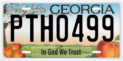 GA license plate PTH0499